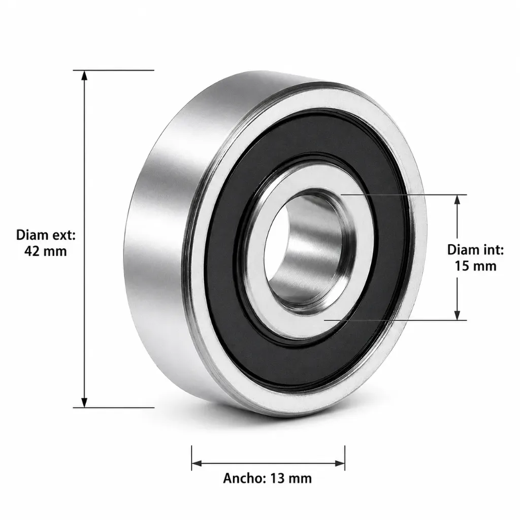[6302-2RS] 6302-2RS - BALERO UNA SOLA HILERA  15X42X13MM.