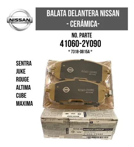 410602Y090-LOTO - JGO. BAL. DEL. CERAMICA SENTRA JUKE ROUGE CUBE