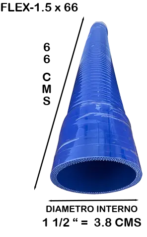 FLEX-1 1/2 * 66 - MANGUERA FLEXIBLE SILICON Diámetro Interno:1 1/2" Largo:66 cm.