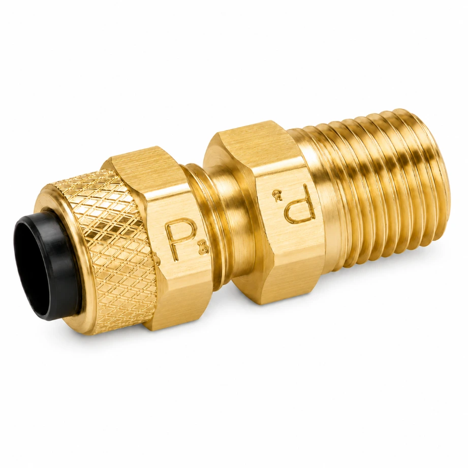 [268P41] 268P41 - CONECTOR MACHO POLY TITE TUBO 1/4 CON TUBO 1/4 CON ROSCA 1/16
